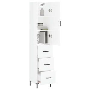 Credenza 34,5x34x180 cm in Legno Multistrato Bianco Lucido 3198851