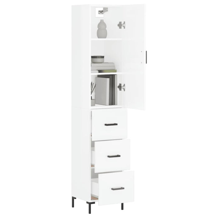 Credenza 34,5x34x180 cm in Legno Multistrato Bianco Lucido 3198851