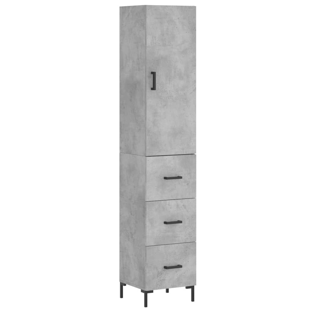 Credenza Grigio Cemento 34,5x34x180 cm in Legno Multistratocod mxl 77684
