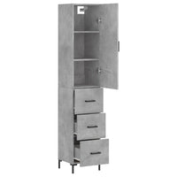 Credenza cassettiera mobile contenitore organizer cucina soggiorno salotto alto 345 x 34 x 180 cm legno ingegnerizzato grigio 02_0034367
