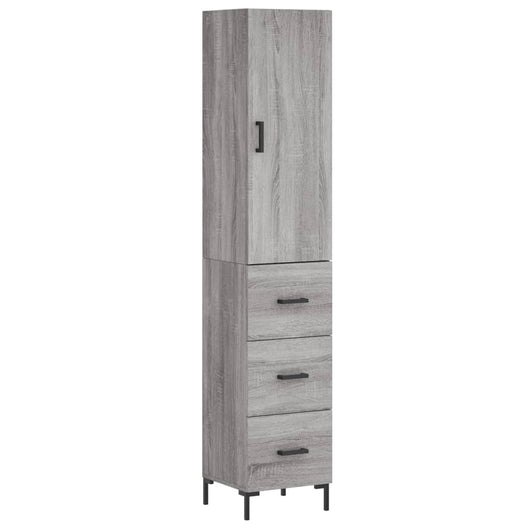 Credenza Grigio Sonoma 34,5x34x180 cm in Legno Multistratocod mxl 125967