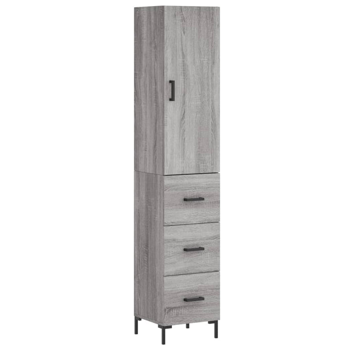 Credenza-Buffet-Armadio da cucina Grigio Sonoma 34,5x34x180 cm in Legno Multistrato 603700