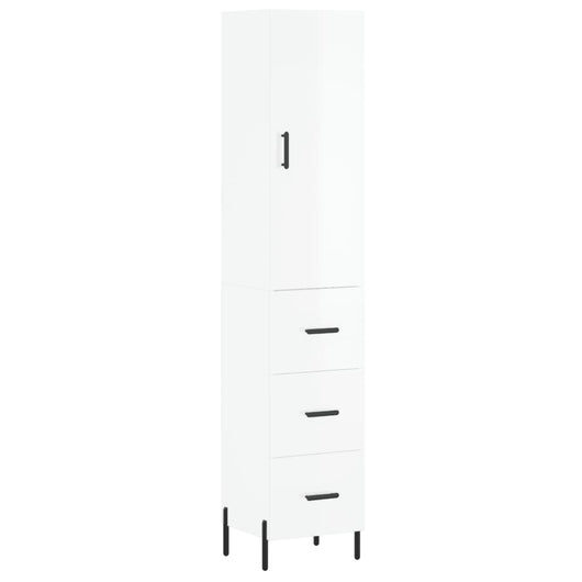 Credenza 34,5x34x180 cm in Legno Multistrato Bianco Lucido 3198859