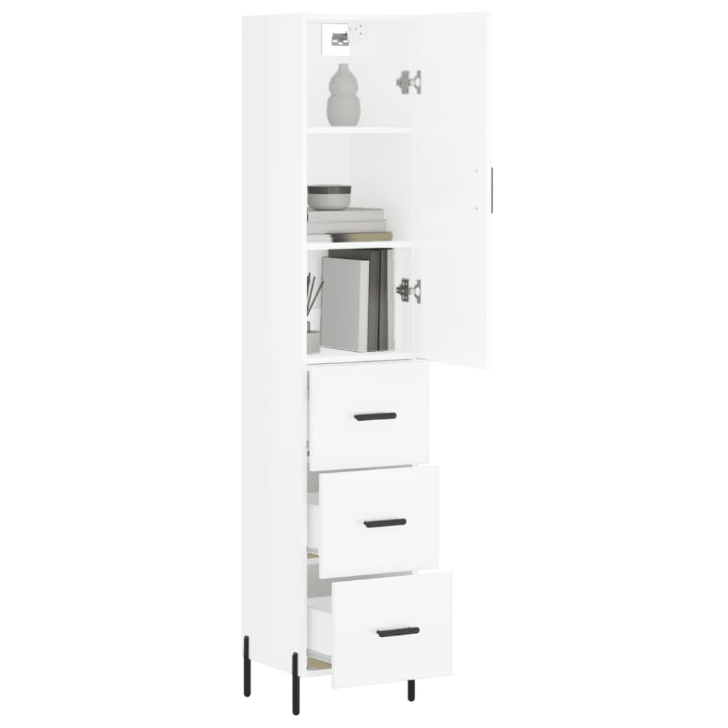 Credenza 34,5x34x180 cm in Legno Multistrato Bianco Lucido 3198859
