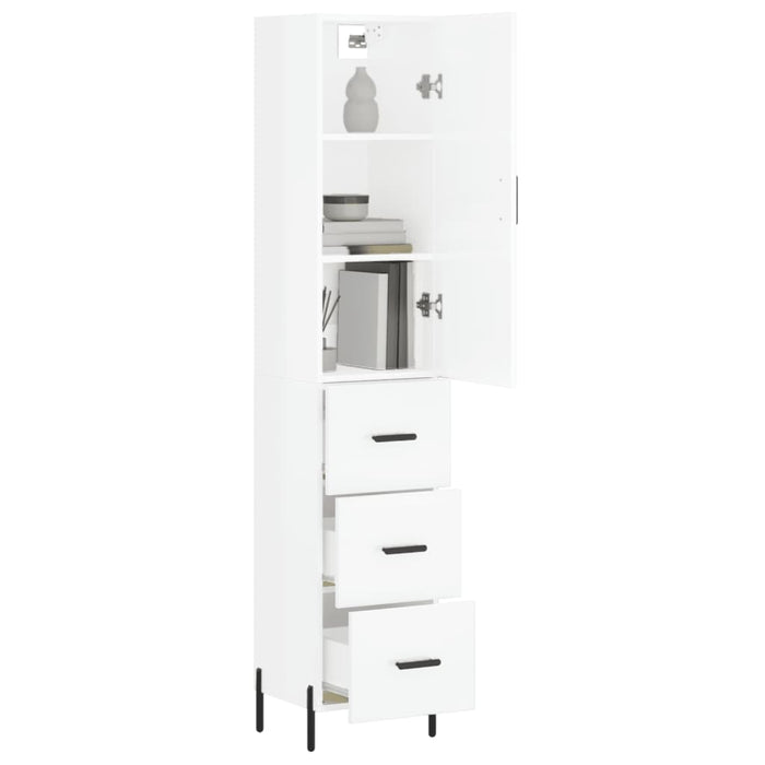 Credenza 34,5x34x180 cm in Legno Multistrato Bianco Lucido 3198859