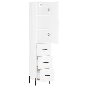 Credenza 34,5x34x180 cm in Legno Multistrato Bianco Lucido 3198859