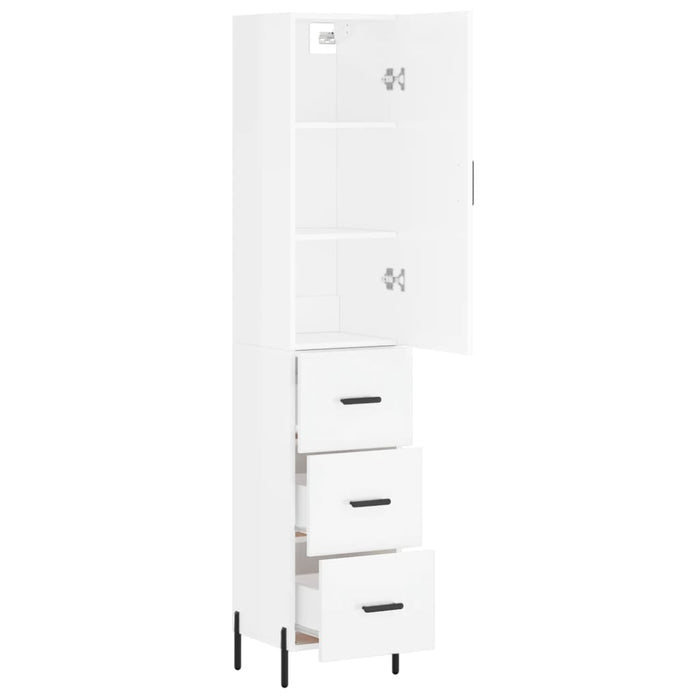 Credenza 34,5x34x180 cm in Legno Multistrato Bianco Lucido 3198859