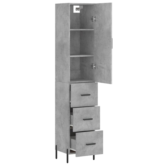 Credenza cassettiera mobile contenitore organizer cucina soggiorno salotto alto 345 x 34 x 180 cm legno ingegnerizzato grigio 02_0034312