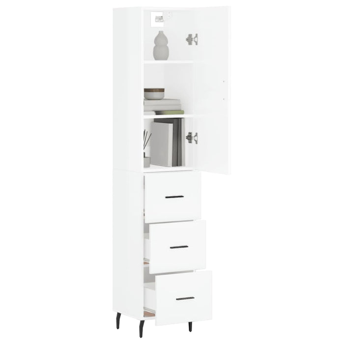 Credenza 34,5x34x180 cm in Legno Multistrato Bianco Lucidocod mxl 102028