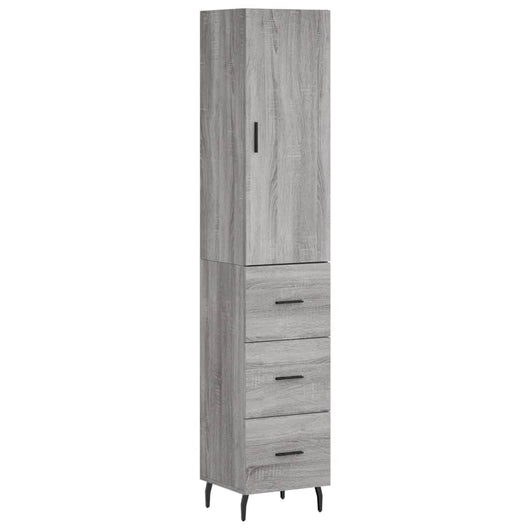 Credenza-Buffet-Armadio da cucina Grigio Sonoma 34,5x34x180 cm in Legno Multistrato 624293