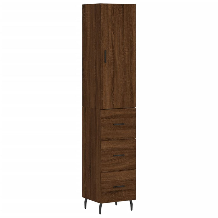 Credenza Rovere Marrone 34,5x34x180 cm in Legno Multistratocod mxl 78063