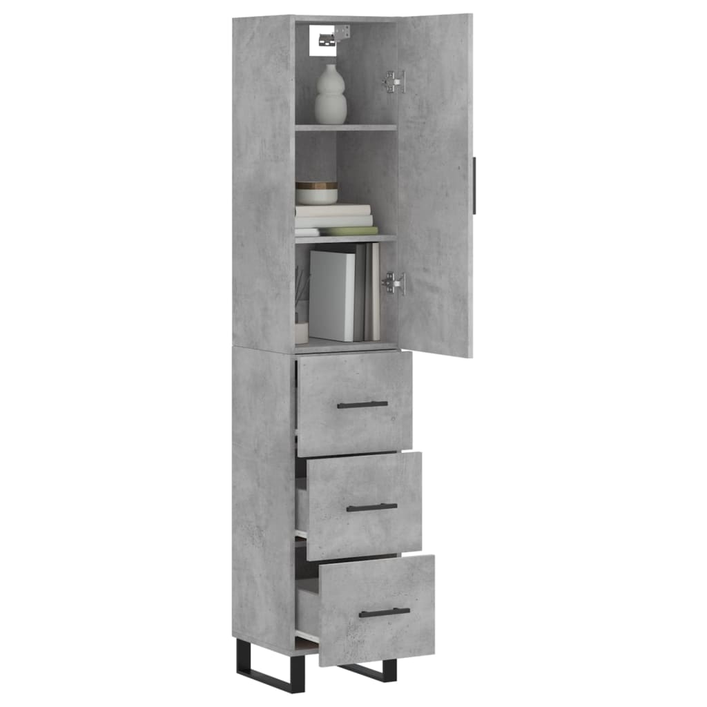 Credenza Grigio Cemento 34,5x34x180 cm in Legno Multistrato 3198877