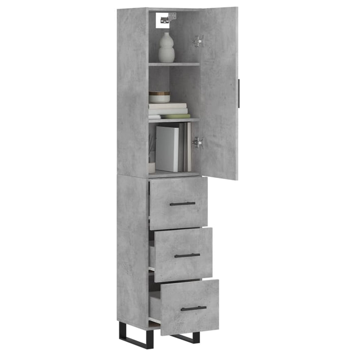 Credenza Grigio Cemento 34,5x34x180 cm in Legno Multistrato 3198877
