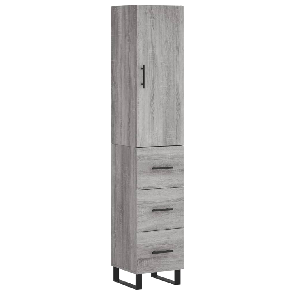 Credenza Grigio Sonoma 34,5x34x180 cm in Legno Multistratocod mxl 78087