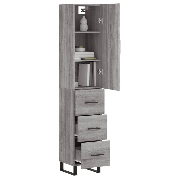 Credenza Grigio Sonoma 34,5x34x180 cm in Legno Multistratocod mxl 78087