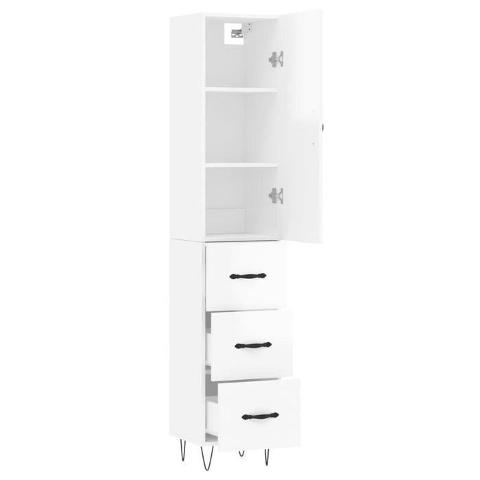 Credenza 34,5x34x180 cm in Legno Multistrato Bianco Lucido 3198883