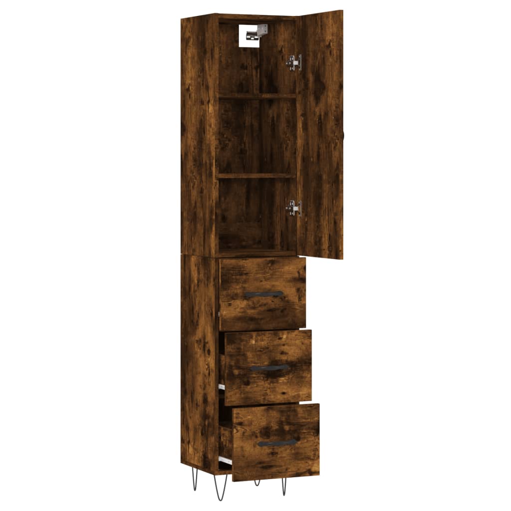 Credenza cassettiera mobile contenitore organizer cucina soggiorno salotto alto 345 x 34 x 180 cm legno ingegnerizzato marrone 02_0033346