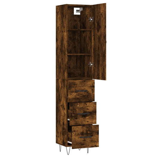 Credenza cassettiera mobile contenitore organizer cucina soggiorno salotto alto 345 x 34 x 180 cm legno ingegnerizzato marrone 02_0033346