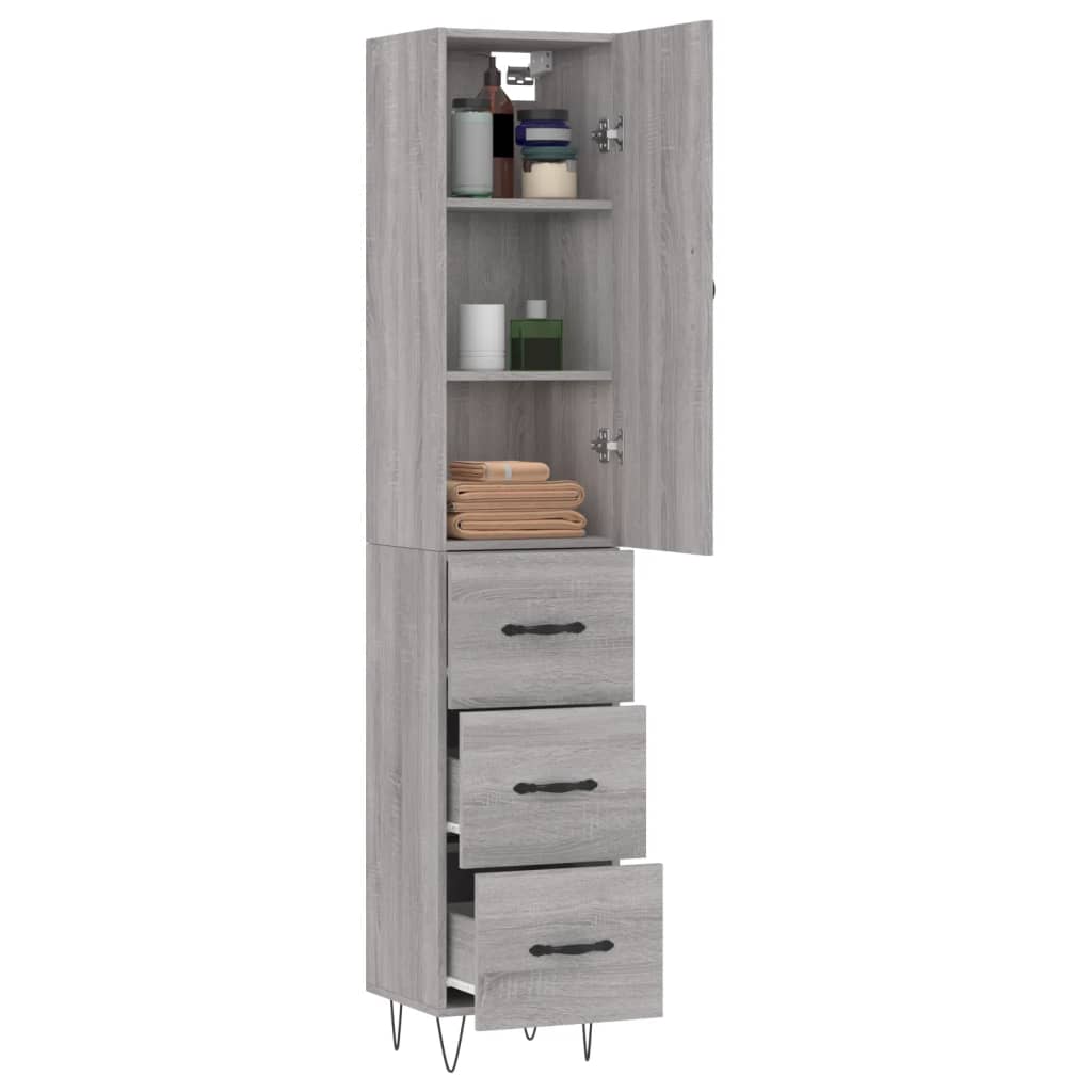 Credenza Grigio Sonoma 34,5x34x180 cm in Legno Multistratocod mxl 83620