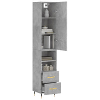 Credenza Grigio Cemento 34,5x34x180 cm in Legno Multistrato 3198901