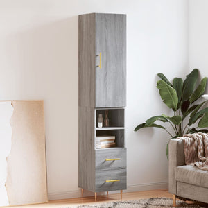 vidaXL Credenza Grigio Sonoma 34,5x34x180 cm in Legno Multistrato