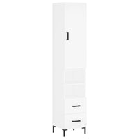 Credenza-Buffet-Armadio da cucina Bianca 34,5x34x180 cm in Legno Multistrato 791562