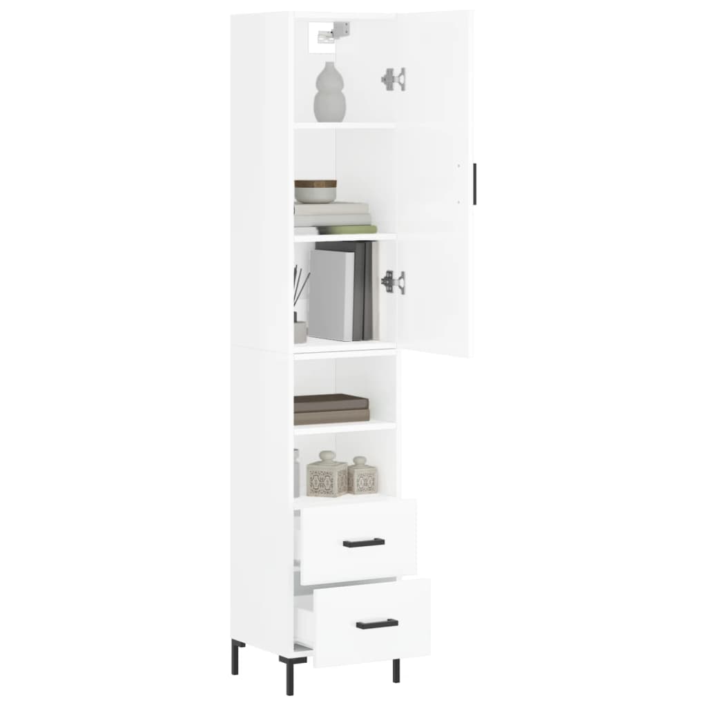Credenza 34,5x34x180 cm in Legno Multistrato Bianco Lucido 3198915