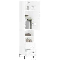 Credenza 34,5x34x180 cm in Legno Multistrato Bianco Lucido 3198915