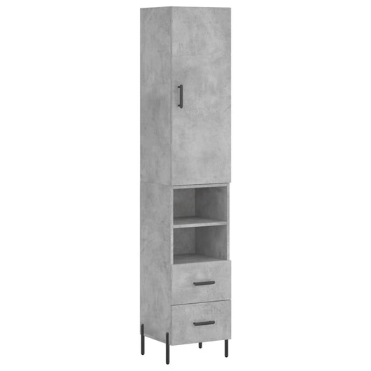 Credenza cassettiera mobile contenitore organizer cucina soggiorno salotto alto 345 x 34 x 180 cm legno ingegnerizzato grigio 02_0034271