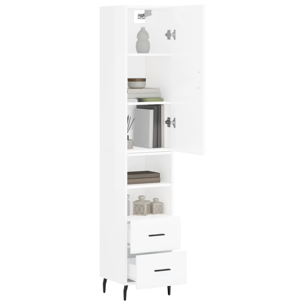 Credenza 34,5x34x180 cm in Legno Multistrato Bianco Lucido 3198931