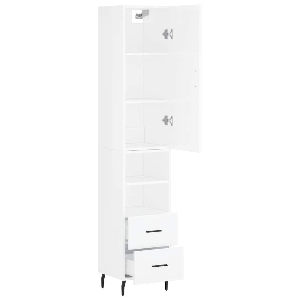 Credenza 34,5x34x180 cm in Legno Multistrato Bianco Lucido 3198931