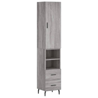 Credenza-Buffet-Armadio da cucina Grigio Sonoma 34,5x34x180 cm in Legno Multistrato 104360