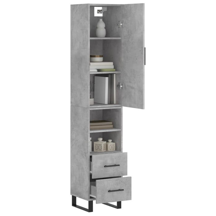 Credenza Grigio Cemento 34,5x34x180 cm in Legno Multistrato 3198941