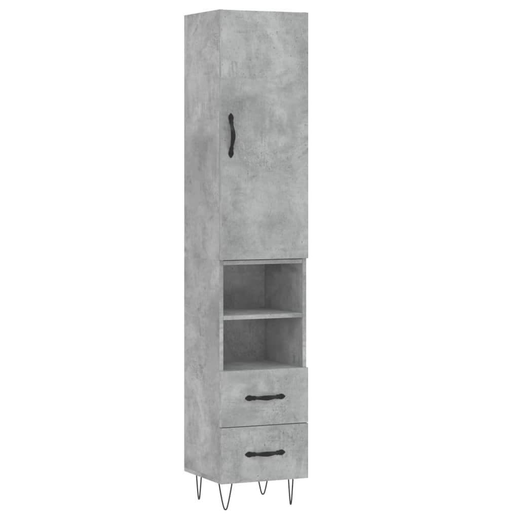 Credenza cassettiera mobile contenitore organizer cucina soggiorno salotto alto 345 x 34 x 180 cm legno ingegnerizzato grigio 02_0034381
