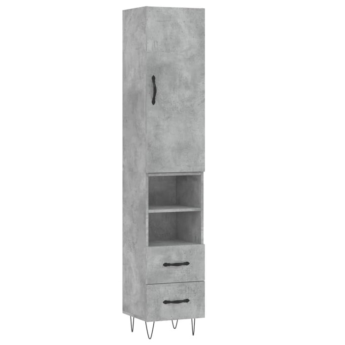 Credenza cassettiera mobile contenitore organizer cucina soggiorno salotto alto 345 x 34 x 180 cm legno ingegnerizzato grigio 02_0034381