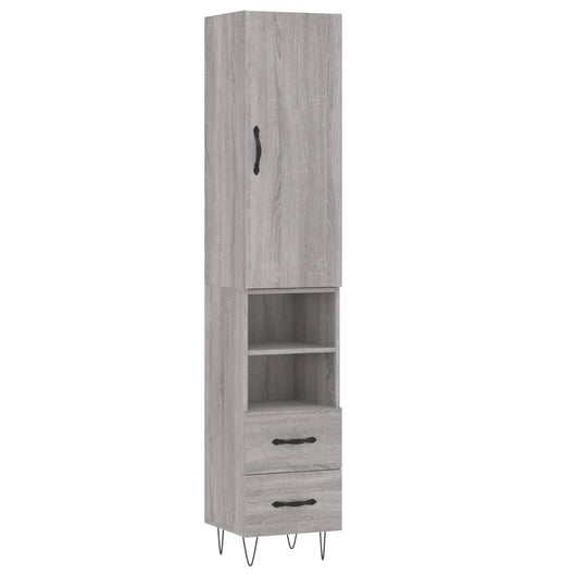 Credenza cassettiera mobile contenitore organizer cucina soggiorno salotto alto sonoma 345 x 34 x 180 cm legno ingegnerizzato grigio 02_0035267
