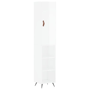 Credenza 34,5x34x180 cm in Legno Multistrato Bianco Lucido 3198955