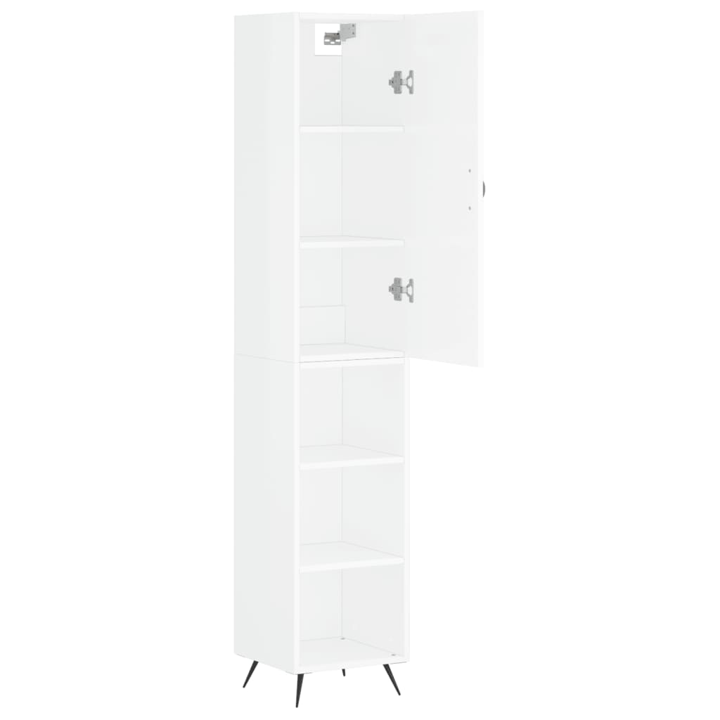 Credenza 34,5x34x180 cm in Legno Multistrato Bianco Lucido 3198955