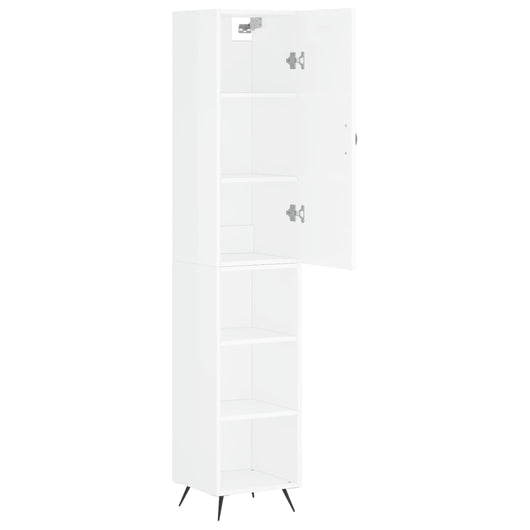 Credenza cassettiera cassettiera mobile contenitore organizer cucina soggiorno soggiorno lucido 34,5 x 34 x 180 cm derivati ​​del legno bianco 02_0032955