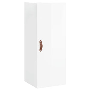 Credenza-Buffet-Armadio da cucina 34,5x34x180 cm in Legno Multistrato Bianco Lucido 280529