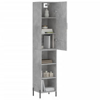 Credenza-Buffet-Armadio da cucina Grigio Cemento 34,5x34x180 cm in Legno Multistrato 592134