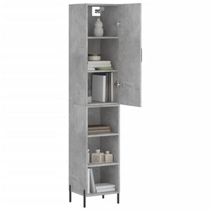 Credenza-Buffet-Armadio da cucina Grigio Cemento 34,5x34x180 cm in Legno Multistrato 592134