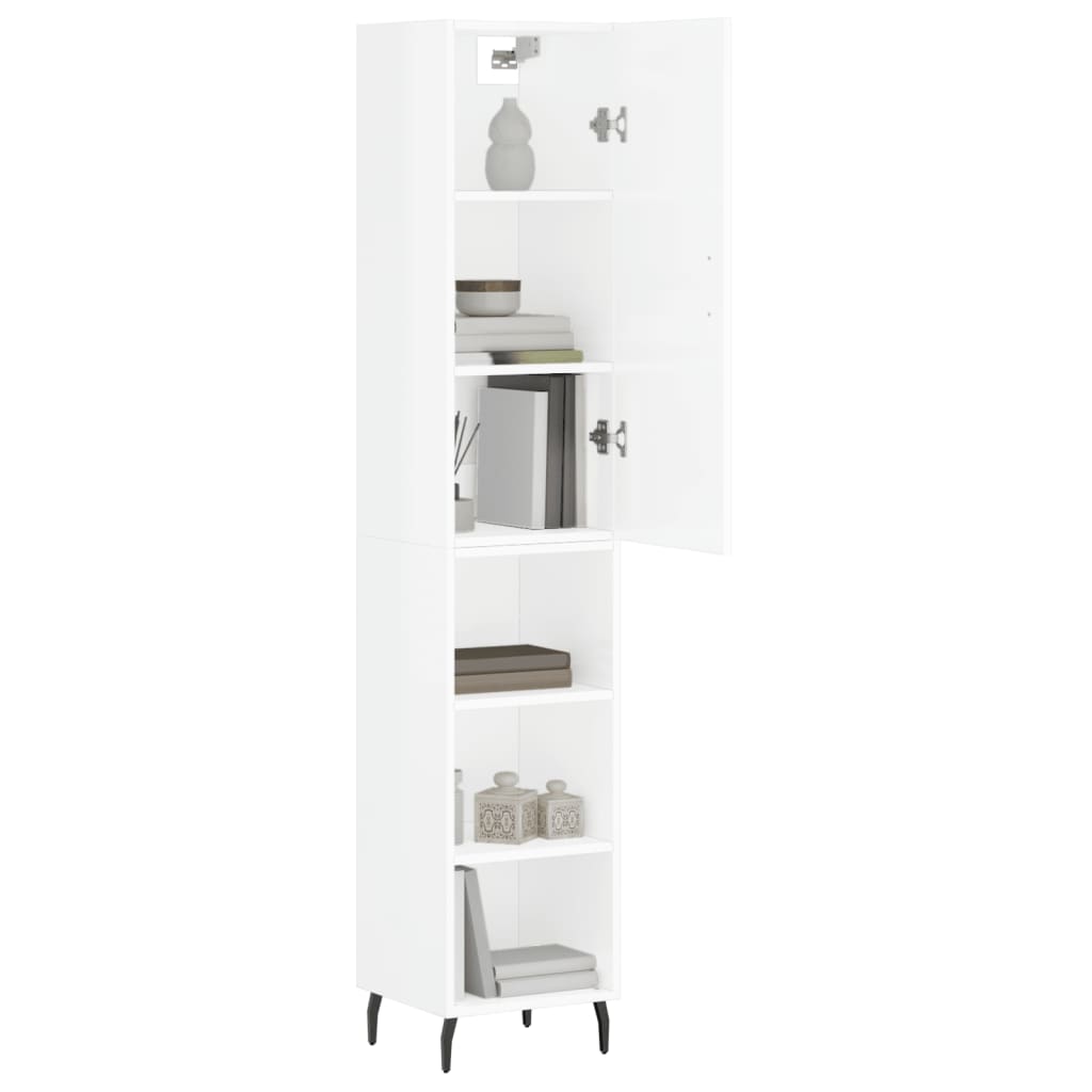 Credenza 34,5x34x180 cm in Legno Multistrato Bianco Lucido 3198995