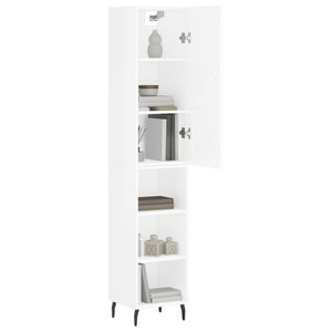 Credenza 34,5x34x180 cm in Legno Multistrato Bianco Lucido 3198995