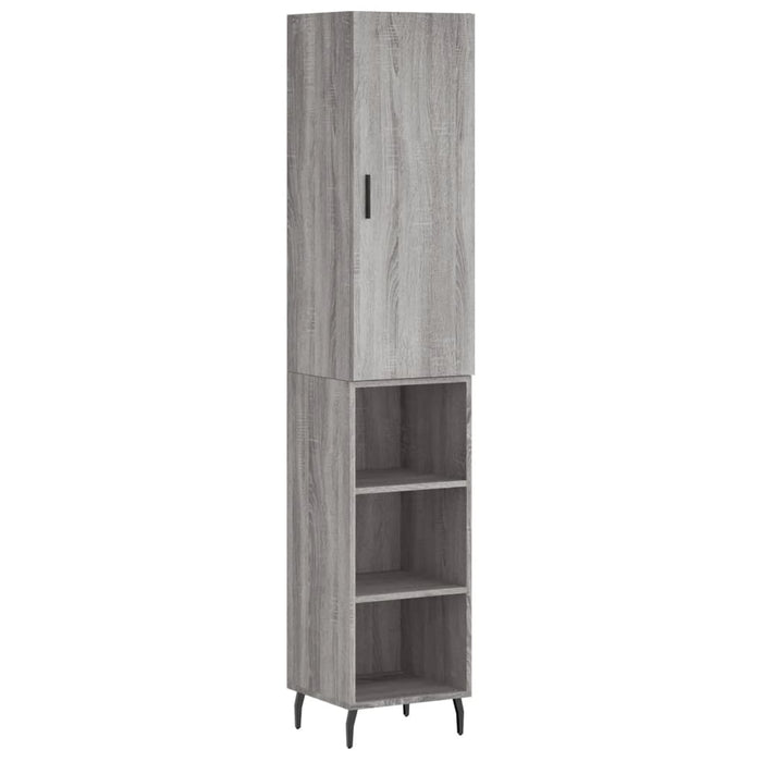 Credenza-Buffet-Armadio da cucina Grigio Sonoma 34,5x34x180 cm in Legno Multistrato 174599
