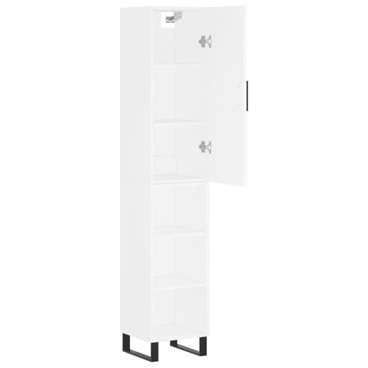Credenza buffet cassettiera mobile contenitore organizer cucina soggiorno soggiorno alto 34,5 x 34 x 180 cm derivati ​​del legno bianco 02_0032383
