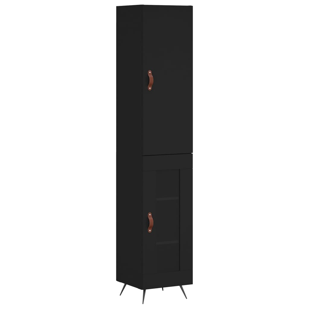 Credenza Nera 34,5x34x180 cm in Legno Multistrato 3199018