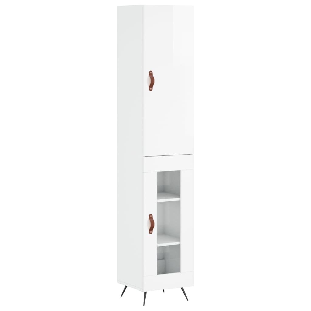 Credenza 34,5x34x180 cm in Legno Multistrato Bianco Lucido 3199019