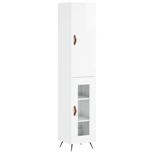 Credenza 34,5x34x180 cm in Legno Multistrato Bianco Lucido 3199019