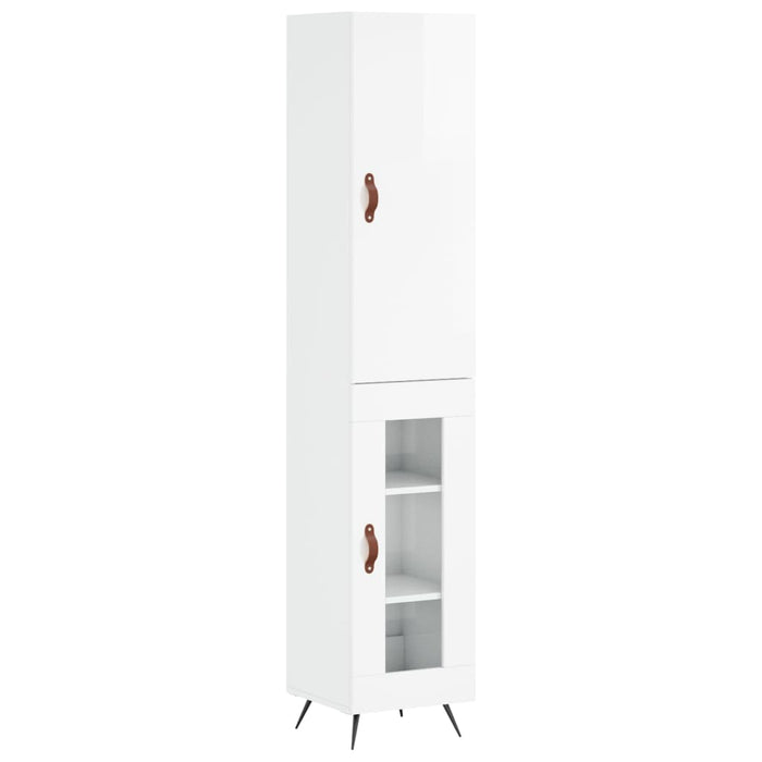 Credenza 34,5x34x180 cm in Legno Multistrato Bianco Lucido 3199019